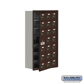 SalsburyIndustries 19178-21ZRC Cell Phone Storage Locker With Front Access Panel - 7 Door High Unit- Bronze