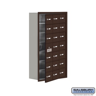 SalsburyIndustries 19178-21ZRK Cell Phone Storage Locker With Front Access Panel - 7 Door High Unit- Bronze