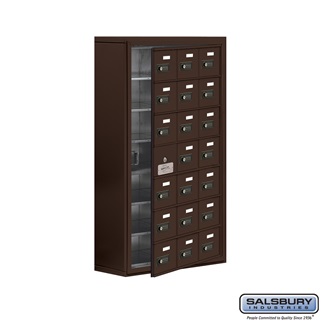 SalsburyIndustries 19178-21ZSC Cell Phone Storage Locker With Front Access Panel - 7 Door High Unit- Bronze