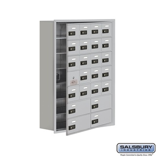 SalsburyIndustries 19178-24ARC Cell Phone Storage Locker With Front Access Panel - 7 Door High Unit- Aluminum