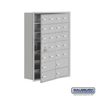 SalsburyIndustries 19178-24ARK Cell Phone Storage Locker With Front Access Panel - 7 Door High Unit- Aluminum
