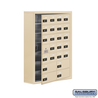 SalsburyIndustries 19178-24SSC Cell Phone Storage Locker With Front Access Panel - 7 Door High Unit- Sandstone