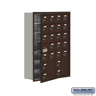 SalsburyIndustries 19178-24ZRC Cell Phone Storage Locker With Front Access Panel - 7 Door High Unit- Bronze