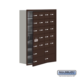 SalsburyIndustries 19178-24ZRK Cell Phone Storage Locker With Front Access Panel - 7 Door High Unit- Bronze