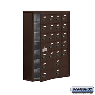 Cell Phone Storage Locker With Front Access Panel - 7 Door High Unit, Bronze