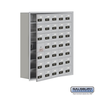 SalsburyIndustries 19178-35ARC Cell Phone Storage Locker With Front Access Panel - 7 Door High Unit- Aluminum