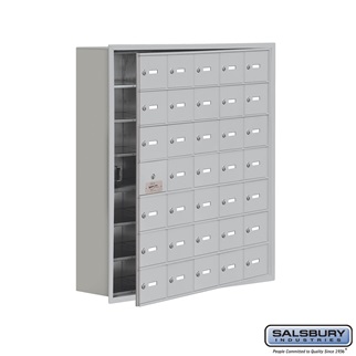 SalsburyIndustries 19178-35ARK Cell Phone Storage Locker With Front Access Panel - 7 Door High Unit- Aluminum