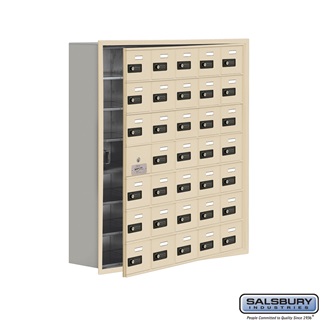 SalsburyIndustries 19178-35SRC Cell Phone Storage Locker With Front Access Panel - 7 Door High Unit- Sandstone