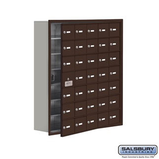 SalsburyIndustries 19178-35ZRK Cell Phone Storage Locker With Front Access Panel - 7 Door High Unit- Bronze