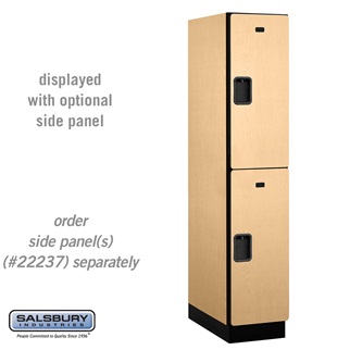 SalsburyIndustries 22164MAP Double Tier 1 Wide Extra Wide Designer Wood Locker- 24 in. Deep - Maple
