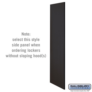 SalsburyIndustries 22237BLK 24 in. Deep Extra Wide Designer Wood Locker Side Panel Without Sloping Hood - Black