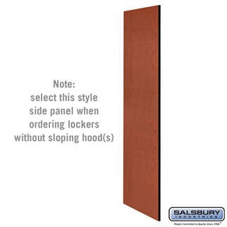 SalsburyIndustries 22237CHE 24 in. Deep Extra Wide Designer Wood Locker Side Panel Without Sloping Hood - Cherry