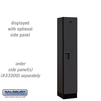 SalsburyIndustries 31155BLK Single Tier 1 Wide 5 ft. X 15 in. Designer Wood Locker - Black