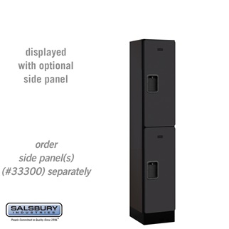 SalsburyIndustries 32155BLK Double Tier 1 Wide 5 ft. X 15 in. Designer Wood Locker - Black