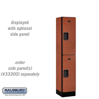 SalsburyIndustries 32155CHE Double Tier 1 Wide 5 ft. X 15 in. Designer Wood Locker - Cherry