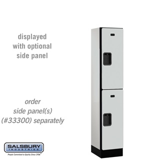 SalsburyIndustries 32155GRY Double Tier 1 Wide 5 ft. X 15 in. Designer Wood Locker - Gray