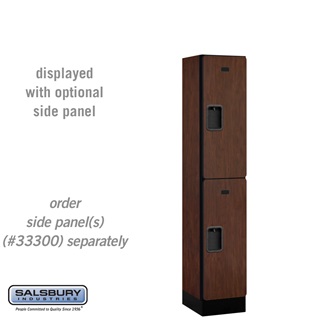 SalsburyIndustries 32155MAH Double Tier 1 Wide 5 ft. X 15 in. Designer Wood Locker - Mahogany