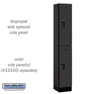 SalsburyIndustries 32165BLK Double Tier 1 Wide 6 ft. X 15 in. Designer Wood Locker - Black