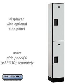 SalsburyIndustries 32165GRY Double Tier 1 Wide 6 ft. X 15 in. Designer Wood Locker - Gray