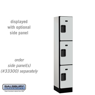 SalsburyIndustries 33155GRY Triple Tier 1 Wide 5 ft. X 15 in. Designer Wood Locker - Gray