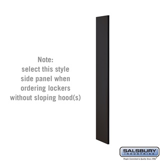 SalsburyIndustries 33300BLK 15 in. Deep Designer Wood Locker Side Panel For 5 Feet High- Without Sloping Hood- Black
