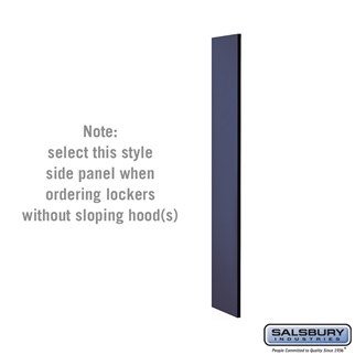 SalsburyIndustries 33300BLU 15 in. Deep Designer Wood Locker Side Panel For 5 Feet High- Without Sloping Hood, Blue