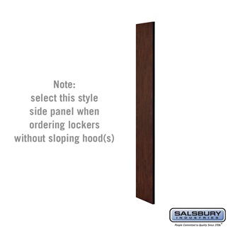 SalsburyIndustries  15 in. Deep Designer Wood Locker Side Panel For 5 Feet High- Without Sloping Hood- Mahogany