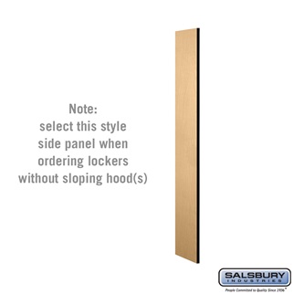 SalsburyIndustries 33300MAP 15 in. Deep Designer Wood Locker Side Panel For 5 Feet High- Without Sloping Hood- Maple