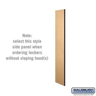SalsburyIndustries 33303MAP 18 in. Deep Designer Wood Locker Side Panel For 5 Feet High- Without Sloping Hood- Maple