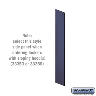 SalsburyIndustries 33304BLU 18 in. Deep Designer Wood Locker Side Panel For 5 Feet High- With Sloping Hood- Blue