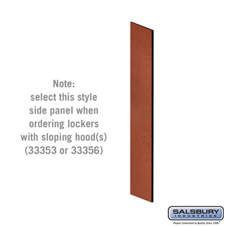 SalsburyIndustries 33304CHE 18 in. Deep Designer Wood Locker Side Panel For 5 Feet High- With Sloping Hood- Cherry