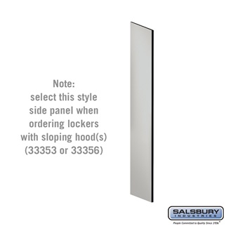 SalsburyIndustries 33304GRY 18 in. Deep Designer Wood Locker Side Panel For 5 Feet High- With Sloping Hood- Gray