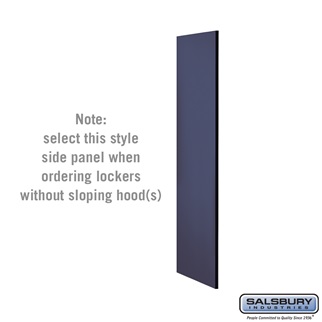 SalsburyIndustries 33305BLU 21 in. Deep Designer Wood Locker Side Panel For 5 Feet High- Without Sloping Hood- Blue