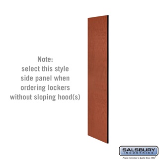 SalsburyIndustries 33305CHE 21 in. Deep Designer Wood Locker Side Panel For 5 Feet High- Without Sloping Hood- Cherry