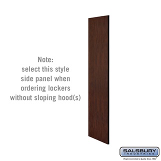 SalsburyIndustries  21 in. Deep Designer Wood Locker Side Panel For 5 Feet High- Without Sloping Hood- Mahogany