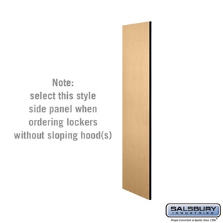 SalsburyIndustries 33305MAP 21 in. Deep Designer Wood Locker Side Panel For 5 Feet High- Without Sloping Hood- Maple