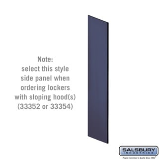 SalsburyIndustries 33306BLU 21 in. Deep Designer Wood Locker Side Panel For 5 Feet High- With Sloping Hood- Blue