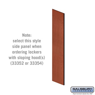 SalsburyIndustries 33306CHE 21 in. Deep Designer Wood Locker Side Panel For 5 Feet High- With Sloping Hood- Cherry