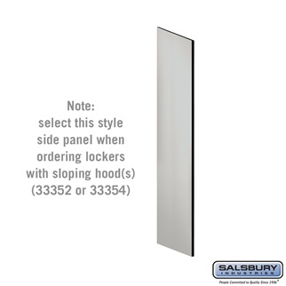 SalsburyIndustries 33306GRY 21 in. Deep Designer Wood Locker Side Panel For 5 Feet High- With Sloping Hood- Gray