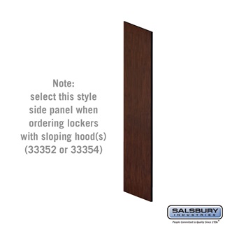 SalsburyIndustries 21 in. Deep Designer Wood Locker Side Panel For 5 Feet High- With Sloping Hood- Mahogany