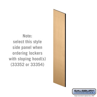 SalsburyIndustries 33306MAP 21 in. Deep Designer Wood Locker Side Panel For 5 Feet High- With Sloping Hood- Maple