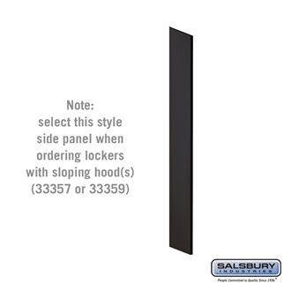 SalsburyIndustries 33309BLK 15 in. Deep Designer Wood Locker Side Panel For 5 Feet High- With Sloping Hood- Black