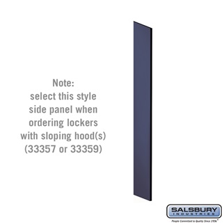SalsburyIndustries 33309BLU 15 in. Deep Designer Wood Locker Side Panel For 5 Feet High- With Sloping Hood- Blue