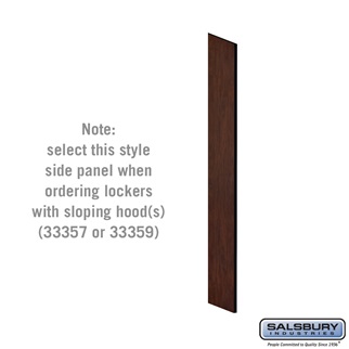 SalsburyIndustries  15 in. Deep Designer Wood Locker Side Panel For 5 Feet High- With Sloping Hood- Mahogany
