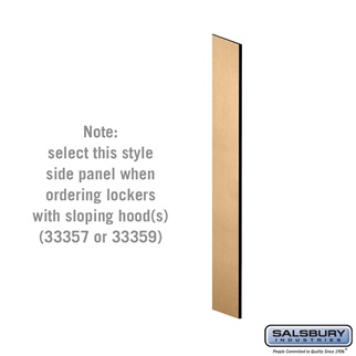 SalsburyIndustries 33309MAP 15 in. Deep Designer Wood Locker Side Panel For 5 Feet High- With Sloping Hood- Maple