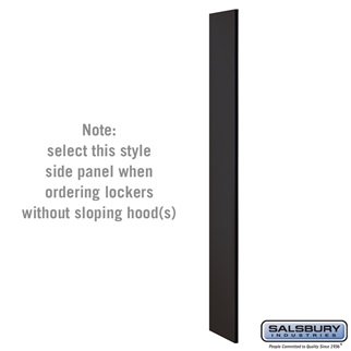 SalsburyIndustries 33330BLK 15 in. Deep Designer Wood Locker Side Panel For 6 Feet High- Without Sloping Hood- Black