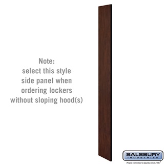 SalsburyIndustries  15 in. Deep Designer Wood Locker Side Panel For 6 Feet High- Without Sloping Hood- Mahogany