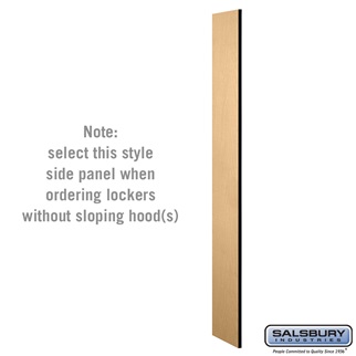 SalsburyIndustries 33330MAP 15 in. Deep Designer Wood Locker Side Panel For 6 Feet High- Without Sloping Hood- Maple
