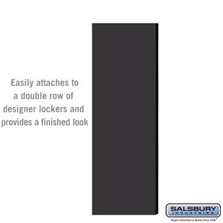 6 ft. High - 21 in. Deep Designer Wood Locker Double End Side Panel - Black