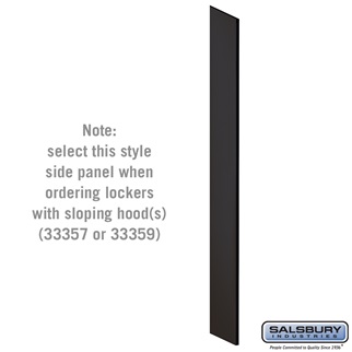SalsburyIndustries 33339BLK 15 in. Deep Designer Wood Locker Side Panel For 6 Feet High- With Sloping Hood- Black